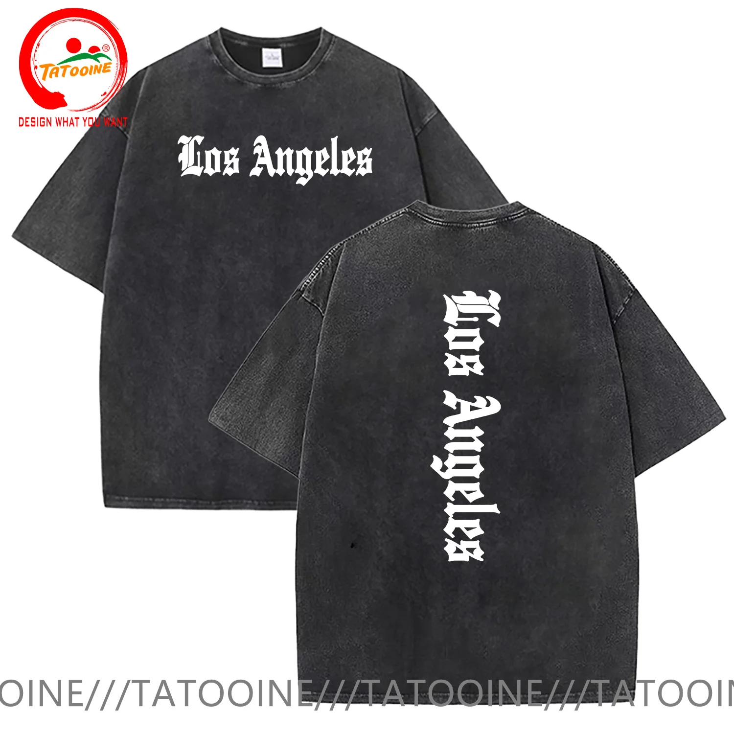 Stylish Vintage Washed Cotton T-Shirt USA Design Los Angeles T Shirt Women Men Fashion Trendy Casual Clothing Leisure Tee Shirts