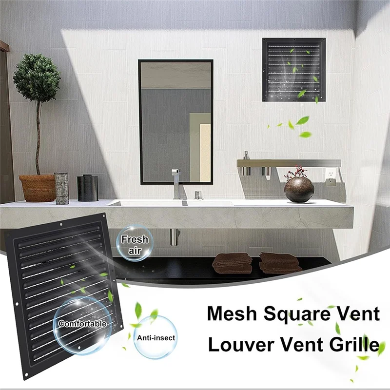 

ABRU-Shed Вентиляционные отверстия 10 x 10 дюймов 2 шт. Чердачные вентиляционные отверстия Gable для домов Настенные вентиляционные отверстия с крышками экрана для домашнего гаража