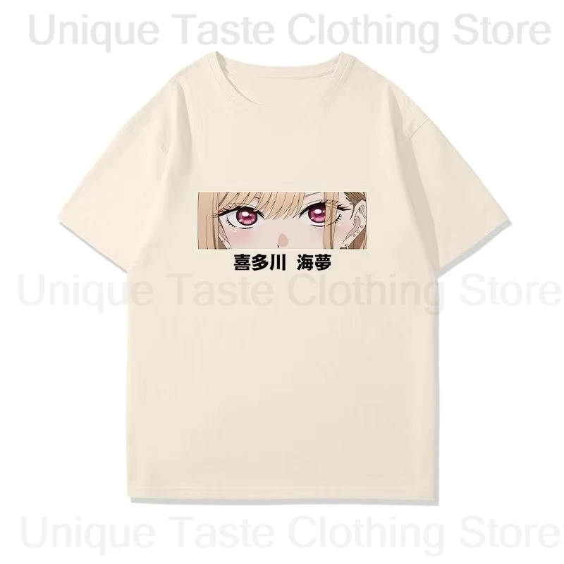 Anime Mein Dress Up Darling T Hemd Kitagawa Marin Cartoon Print T-shirt Männer Frauen Hohe Qualität Lose Baumwolle Kurzarm T Tops