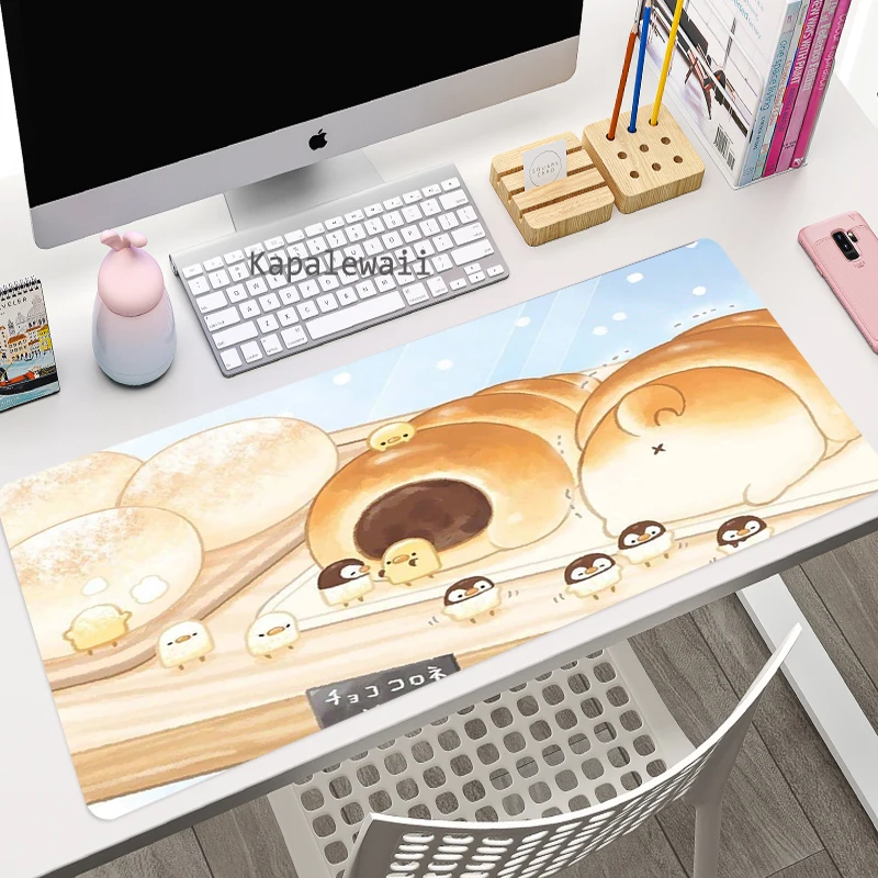 Kawaii Bread of Dog Mousepad Gamer Computer Pink Cute Mouse Pad Cartoon keyboard Desk Mat Large Mouse Mat Gaming Accessories