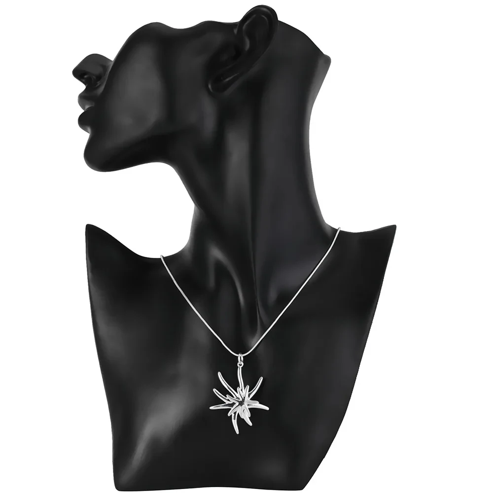 URMYLADY 40-75cm 925 sterling Silver charm big Starfish flower Necklace For Women Fashion Party Wedding Jewelry Christmas Gifts
