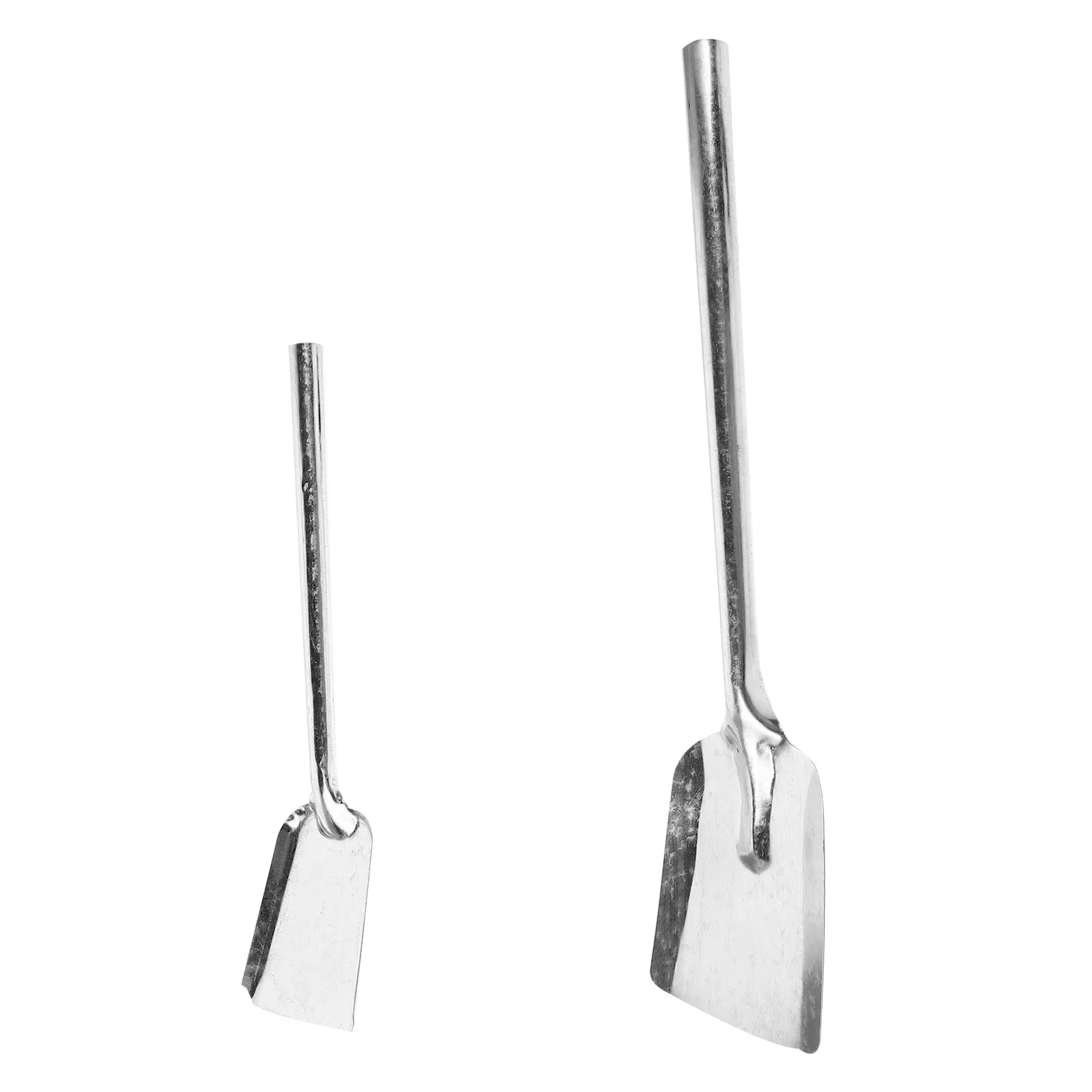 2Pcs Multi Functional Coal Ash Shovel Set Thick Cast Iron Fireplace Tools for Stove Bonfire Patio Fire Pit Slag Charcoal Scoop