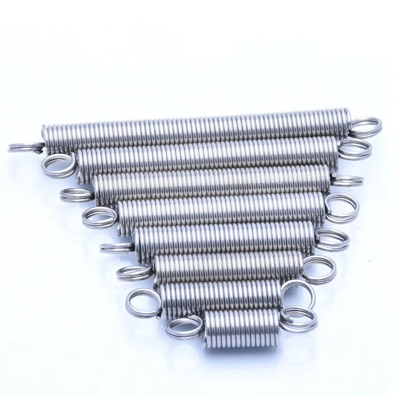 Wire Dia 0.8mm Tension Spring Outer Dia 6/7/8/10mm 304 Stainless Steel Closed loop/With Hook Extension Springs Length 20-220mm