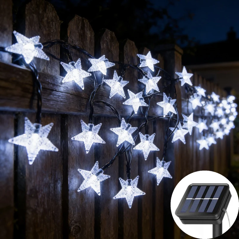 1pc 20/50/100LED Solar Star String Lights Outdoor Solar Lights Star for Garden Camping Christmas Wedding Decoration Fairy Lights