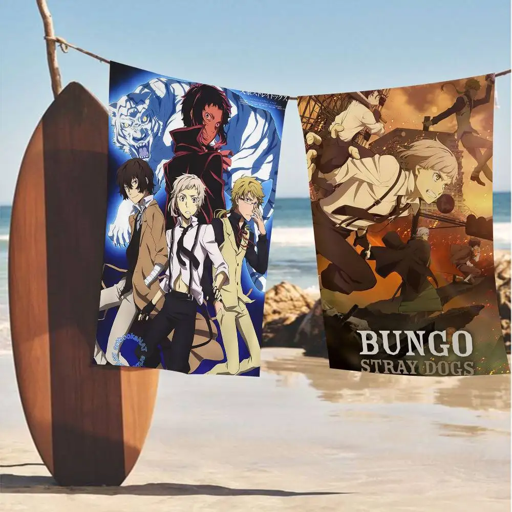 Bungo Stray Dogs Anime Anime Beach Swimming Towel Soft Absorbent Washcloth Children's Gifts for Kids Travel Camping Gym