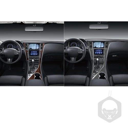 Imagen 2 del producto Para Infiniti Q50 2014-2020 accesorios de fibra de carbono Interior de la puerta del coche instrumento cufolder engranaje cubierta embellecedor pegatina Decoración