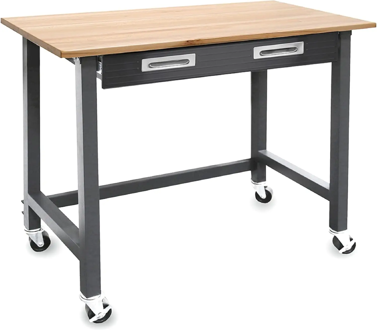 

Seville Classics UltraGraphite Wood Top Workbench on Wheels with Sliding Organizer Drawer Table, 48", Satin Graphite