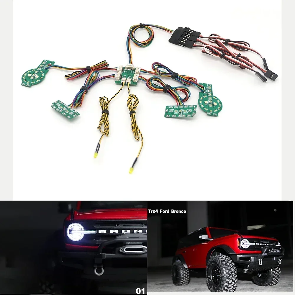 LED Light System Front & Rear Lamp Group For Trxs TRX4 Defender TRX-4 1/10 RC Crawler Car Turn Signals Brake Lights