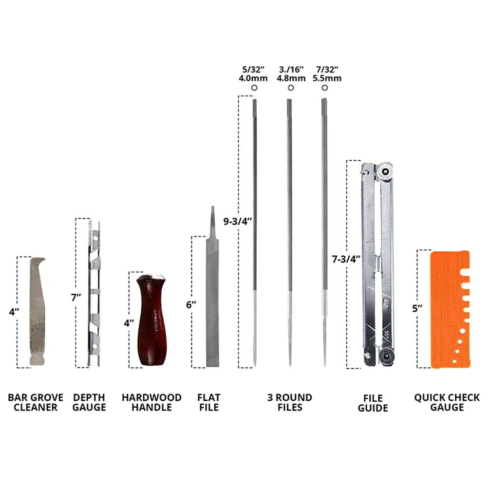 

10pcs File Chainsaw Sharpening File Kit Durable Handle Uniform Height Chainsaw Sharpener Kit Saw Tool