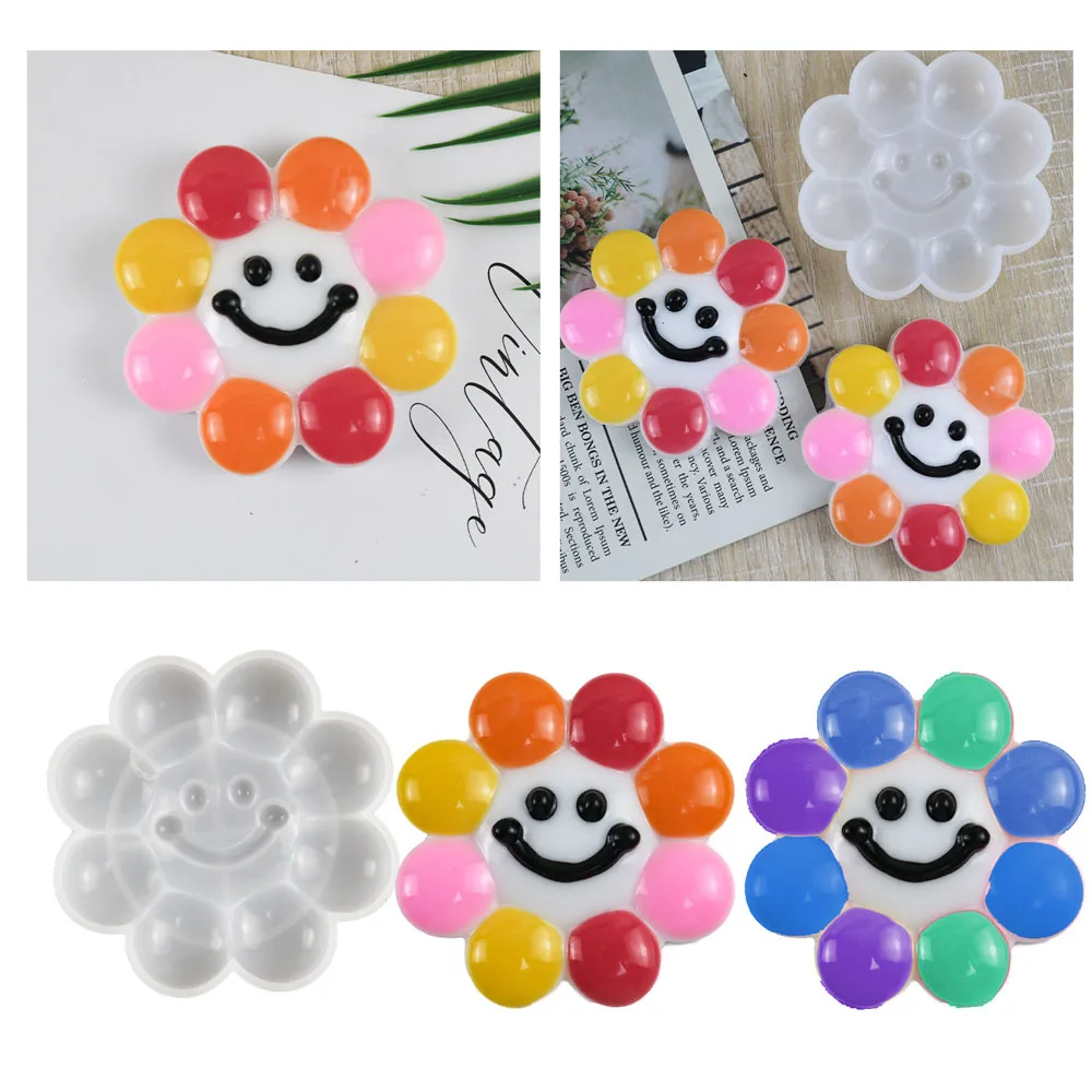 

Flower Shape Table Ornament Silicone Mold Face Style Gypsum Handmade Soap Epoxy Resin Mold DIY Crafts Home Desktop Decoration