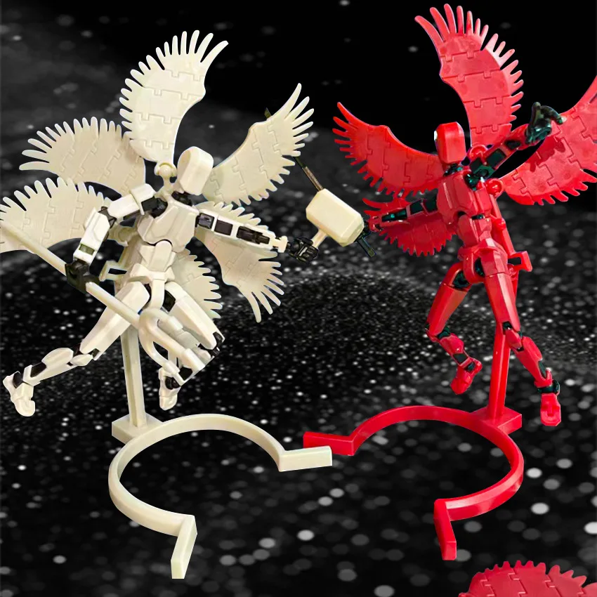 Lucky 13 Figure Toys Dummy 3D Printed Six Winged Angel Movable Shapeshift Robot Action Model DIY Mannequin Decompress Boy Toys