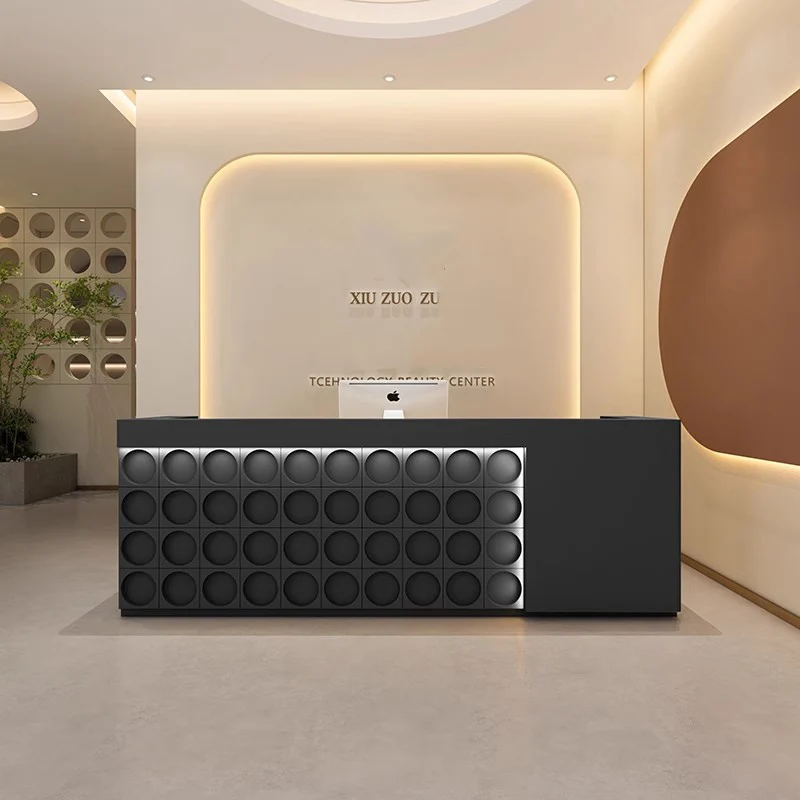 

Office Luxury Reception Desk Counter Vintage Aesthetic European Trendy Reception Desk Counter Beauty Modern Salon Furniture