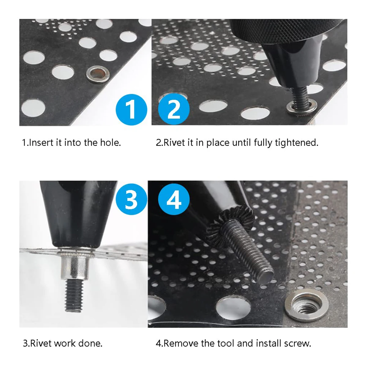 205 قطعة M3 M4 M5 M6 M8 M10 M12 برشام المكسرات شقة رئيس الخيوط إدراج Nutsert غطاء ل المبرشم الجوز بندقية الزنك مطلي الكربون الصلب #3