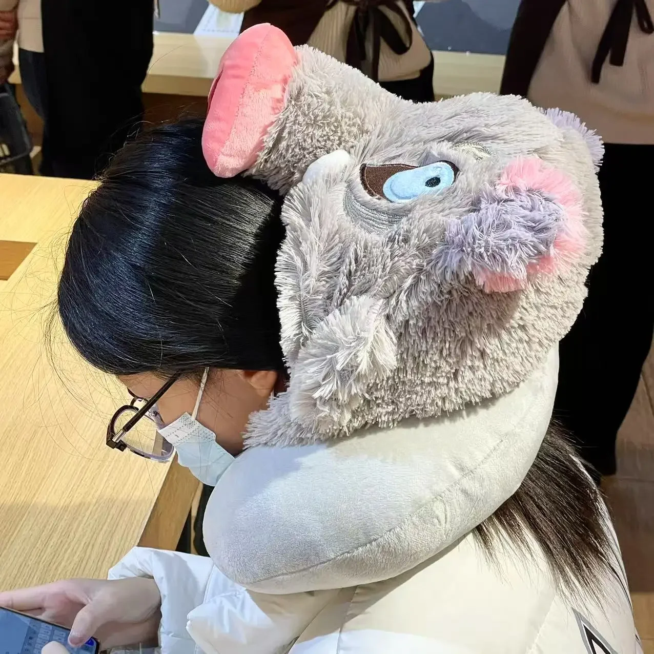 코스프레 소품 야생 멧돼지 머리 플러시 모자 귀멸의 칼날 하시비라 이노스케 따뜻한 헤드기어 일본 애니메이션 봉제 인형 선물