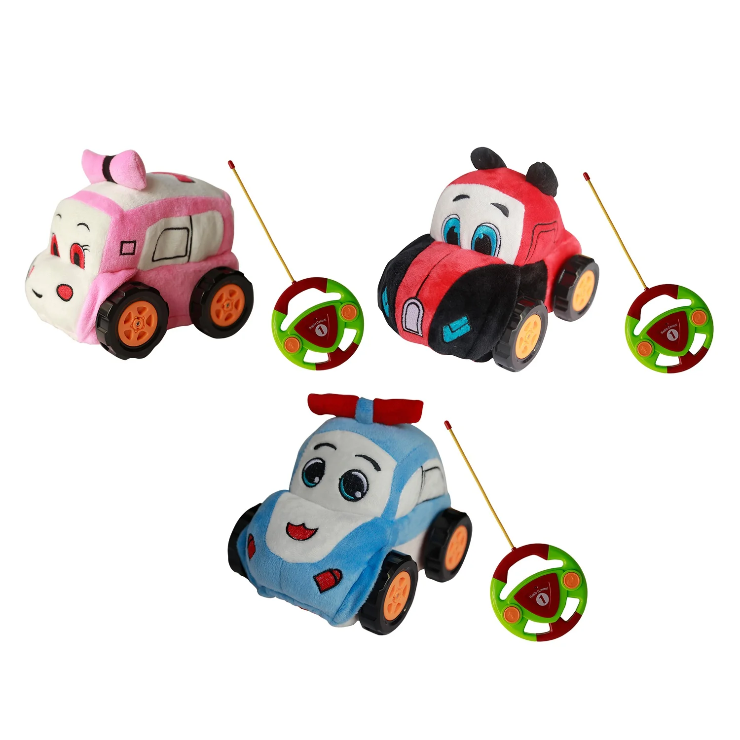 B05C-Remote Control Police Car Plush Cartoon Police Car Remote Control Car For Kids And Toddles Red