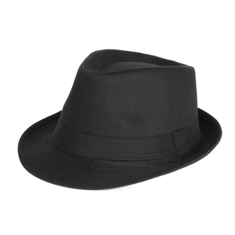 

Wholesale Classic Spring Autumn Solid Color Panama Fedora Sun Black Jazz Caps For Men Women