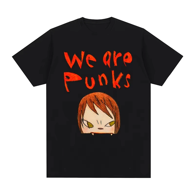 Men Summer Korean Cute Anime-style Printed T-shirt. Suitable for Both Men and Women Punk Retro Street Style 100% Cotton Material