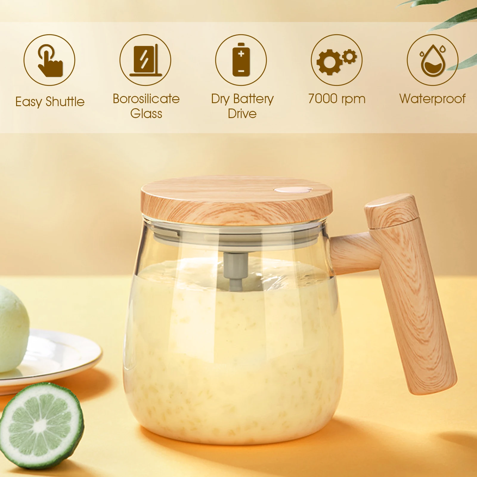 400ML Self Stirring Mug 7000RPM Electric High Speed Mixing Mug With Waterproof Automatic Mix Cup for Coffee Milk Protein Powder