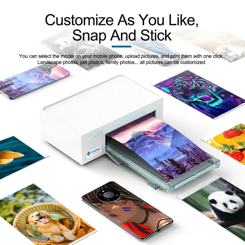 

SUNSHINE C1 Mini Mobile Phone DIY Color Film Printer WiFi Direct Connection for Various Mobile Phone Films Under To 7.5 Inches