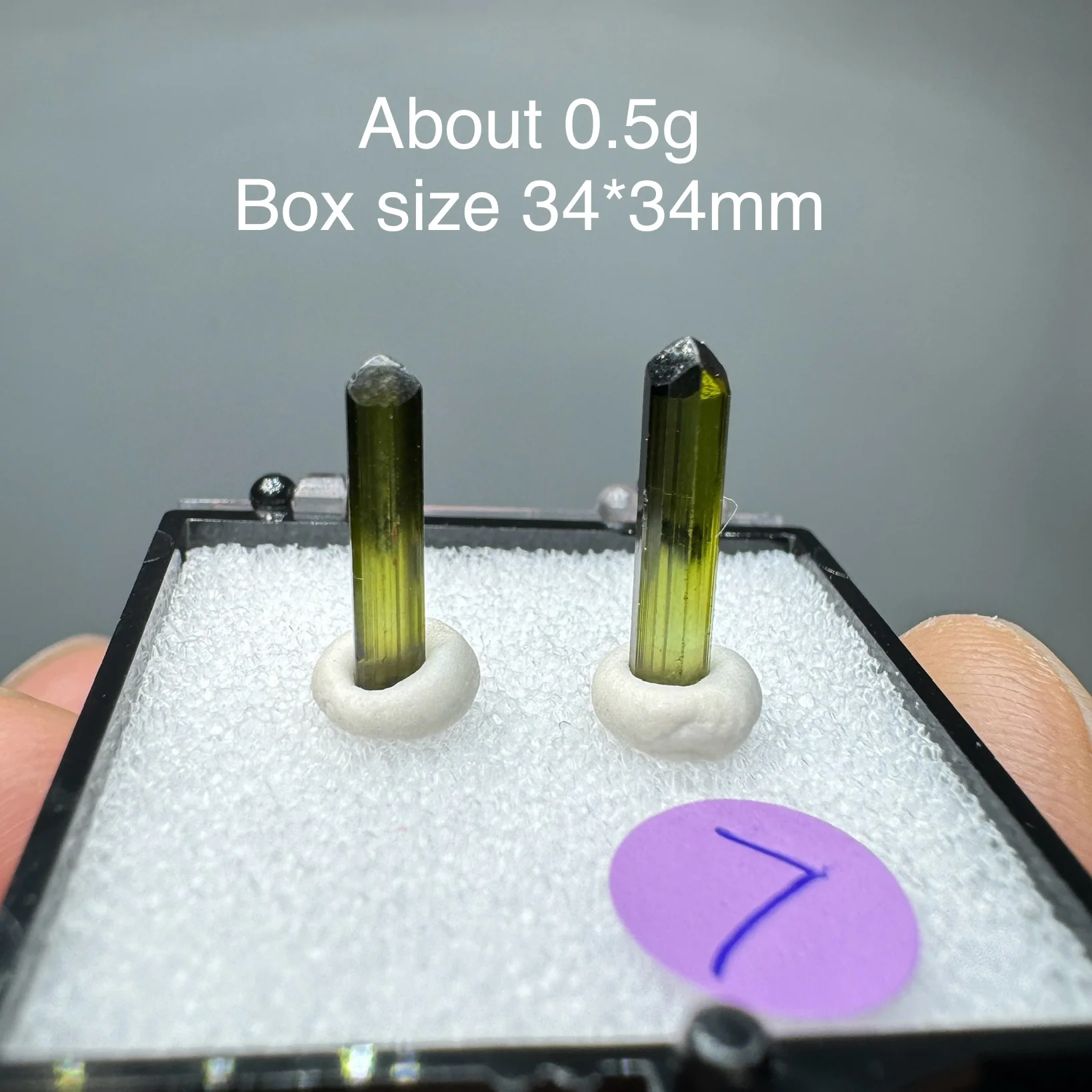 Natural Clear Green Tourmaline Mineral Specimen Crystal Quartz Healing Stone Home Decor Box Size 34X34mm view 6