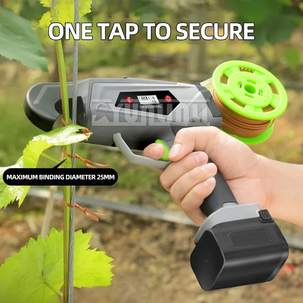 

Electric Branch Binding Machine 0-25mm Plant Branch Tying Binding Fram Tool Grape Kiwi Tomato Vines Tied Branch Binding Device