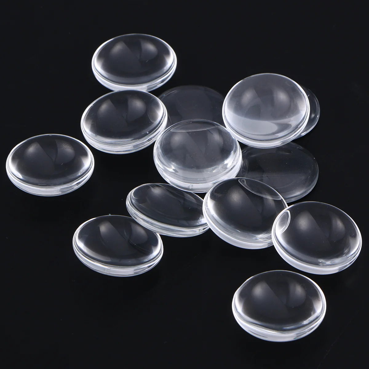Cabochons en Verre pour Collier, Camée Transparente, Rond, Clip, Non-TELUS, 60 Pièces