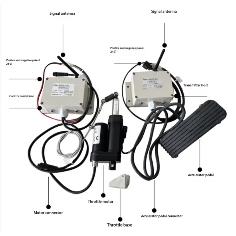 Factory Wireless Exilater Electronic Throttle Controller Set For Crane-Metal Waterproof Box With 1 Year Warranty