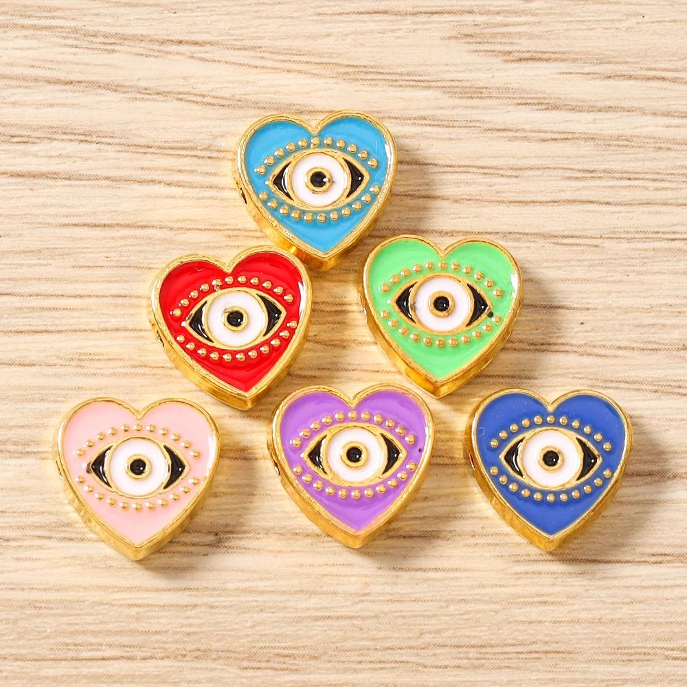 

Tusember 10pcs 12mm Cute Double-sided Turkish Evil Eye Charms Beads Pendants for DIY Earrings Bracelet Necklace Jewelry Making
