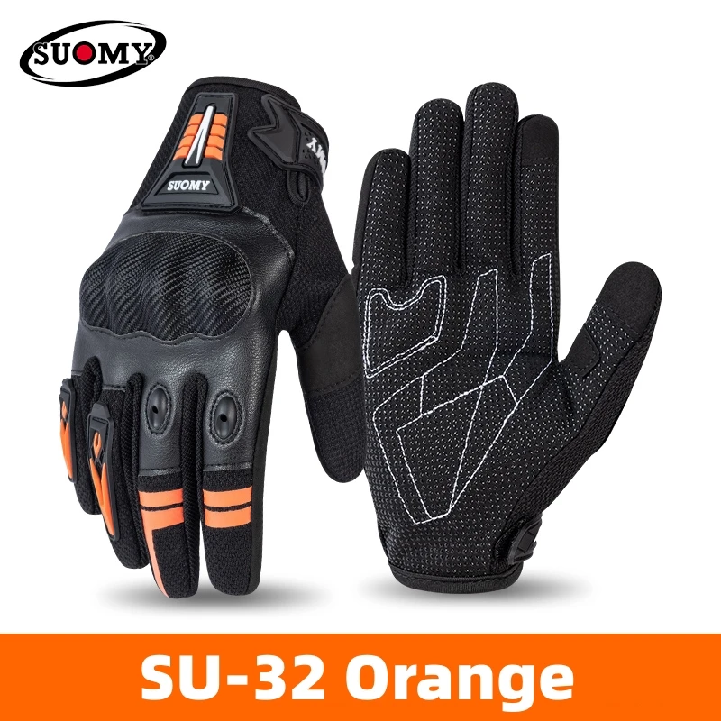 

SUOMY Summer Full Finger Motorcycle Gloves Full Palm Non-slip Guantes Moto Motorcycle Fingerless Glove Moto Cycling Biker Racing