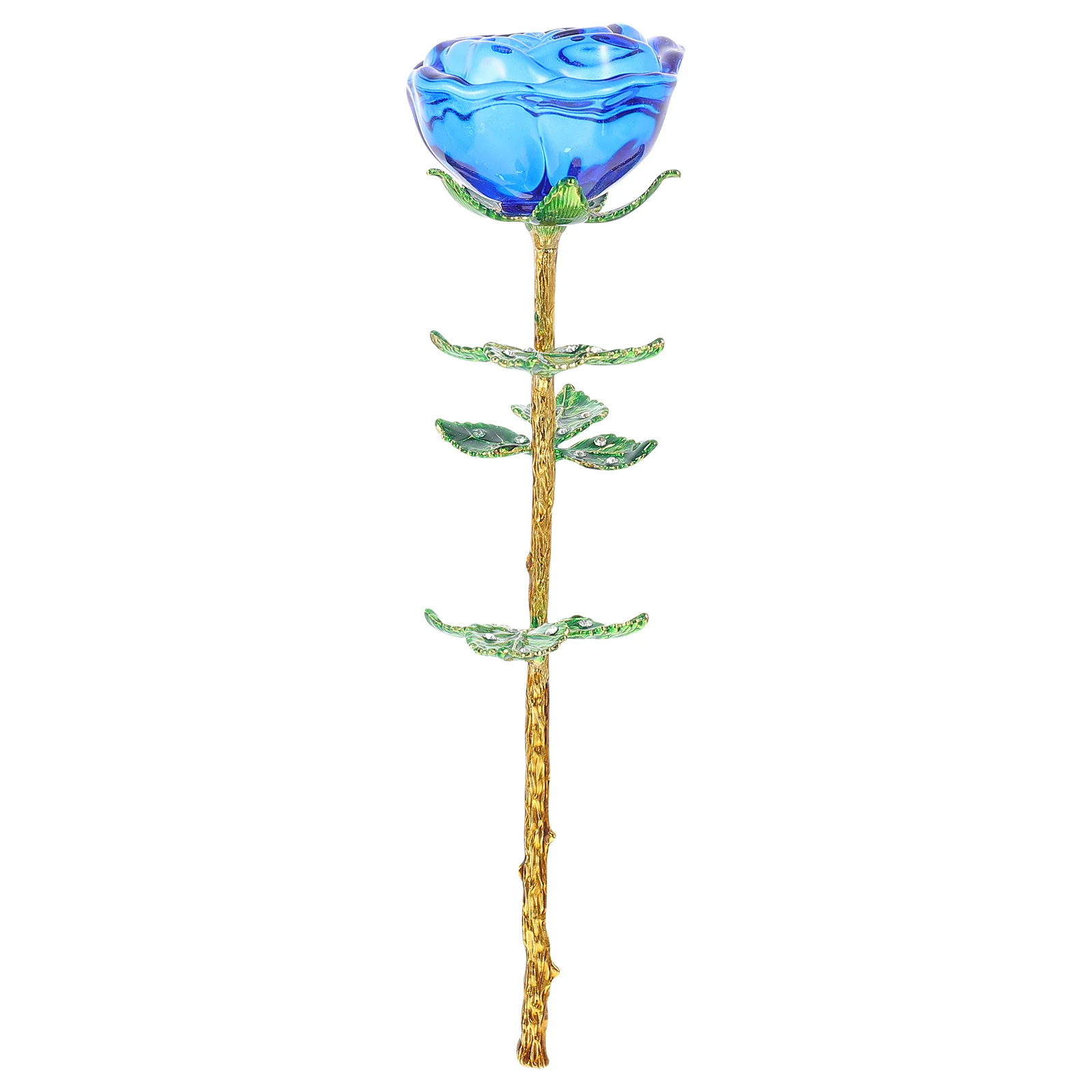 

Decorative Rose Bouquet Prop Crystal Glass Rose Natural Fake Flower Home Wall Decoration Brighten Space Fresh Look