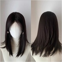 Ashely Short Wig Natural Black Brown Medium Short Wig Lace Front Wigs Headband Bob Wig for Daily Use 2024 New