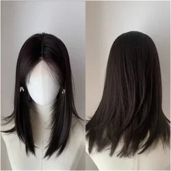 Ashely Short Wig Natural Black Brown Medium Short Wig Lace Front Wigs Headband Bob Wig for Daily Use 2024 New