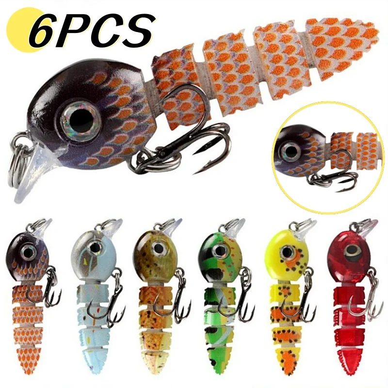 Multi Jointed Swimbait Small Lifelike Hard Wobbler Fish Bait Crankbait Sinking Tackle 3D Sinking Multi Section Bait Fishing Lure