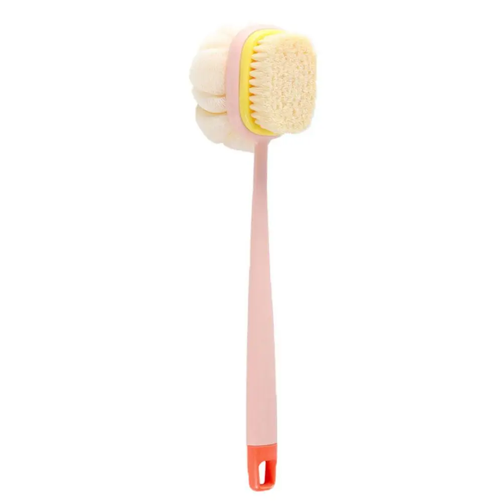 Double-sided Bath Brush Long Handle Shower Brush Body Tools Scrubber Brush Bathroom Supplies Bathing Exfoliating Massage Ba T9B5