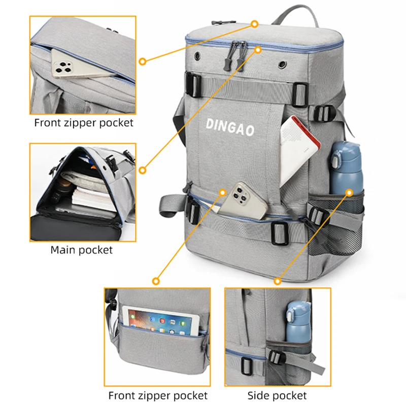 야외 스포츠 배낭 남자 다기능 피트니스 핸드백 사이클링 체육관 가방 스케이트 보드 호환 여행 배낭 노트북 Bookbag