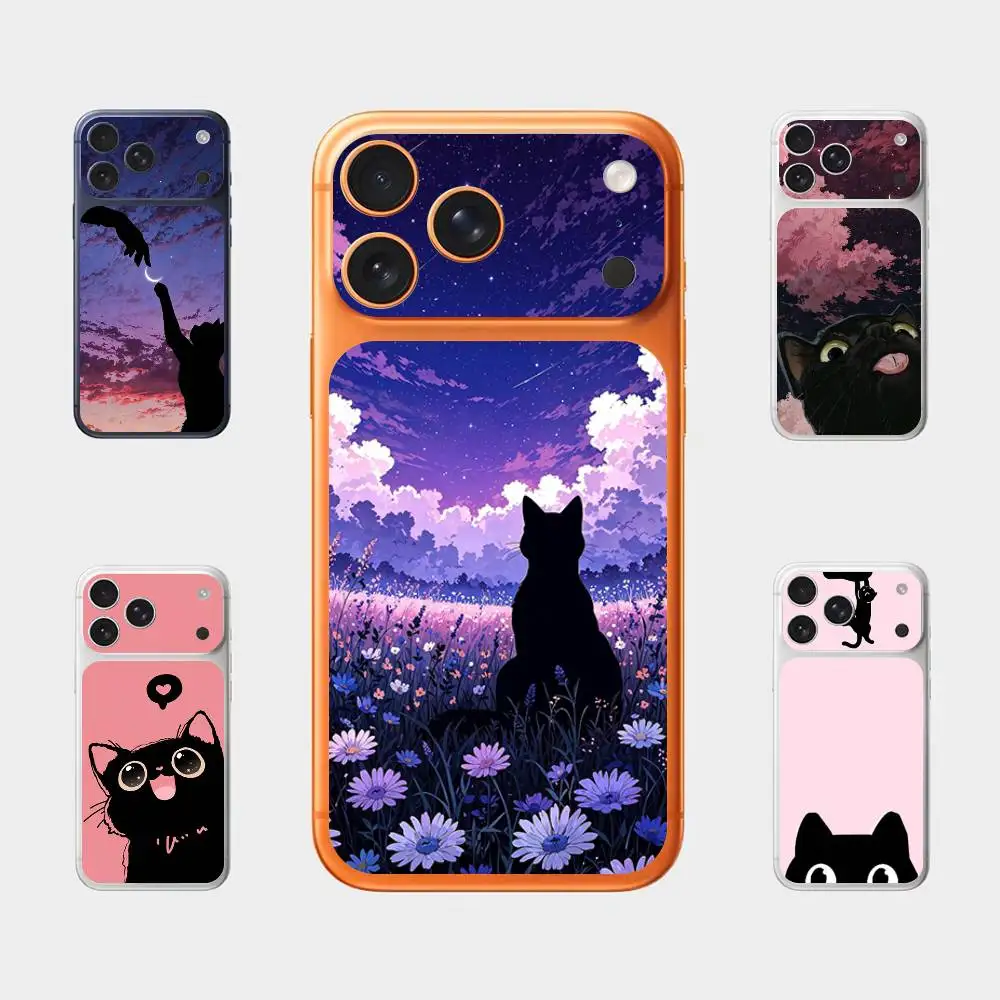 

Cut Black Cat Back Cover Decal Protective Sticker For Iphone 17 Pro Max Skin Sticker Back Protective Decorative Stickers