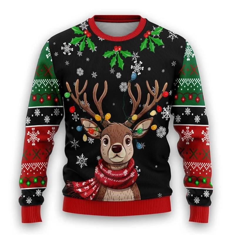 Kawaii الزنجبيل رجل الجرافيك بلوزات الكرتون كوكي القبيح عيد الميلاد سترة مضحك مضحك الهدايا البلوفرات للجنسين رياضية