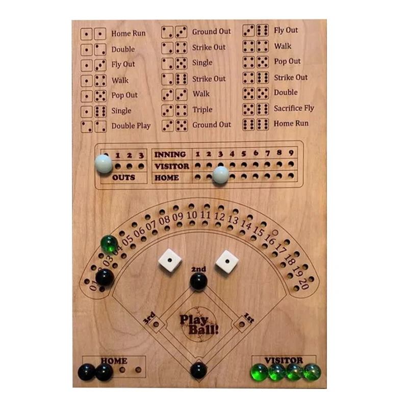

Бейсбольные игральные кости настольная игра деревянные игральные кости и настольная игра Интерактивная двойная настольная Веселая спортивная игрушка