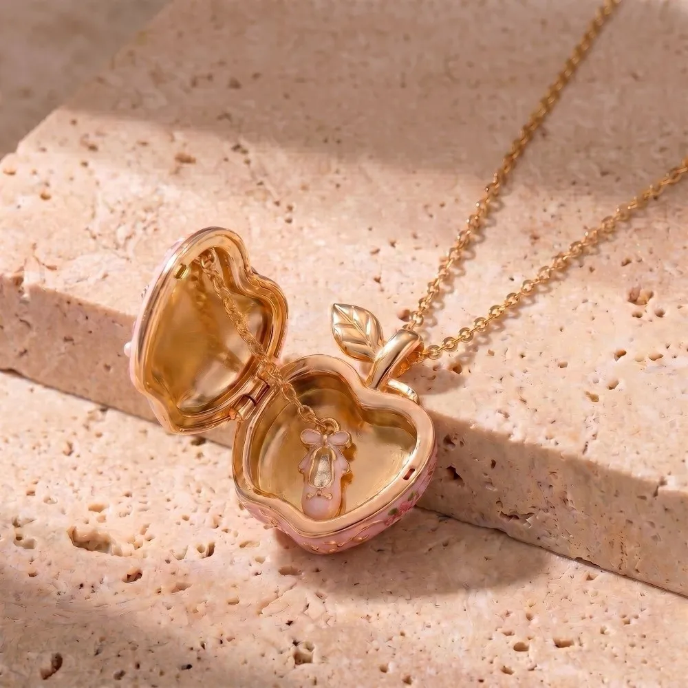 Sweet Gold color Opening Closing Phase Box Opening and Closing Box Jewelry Gift Women's Ballet Style Pendant Women
