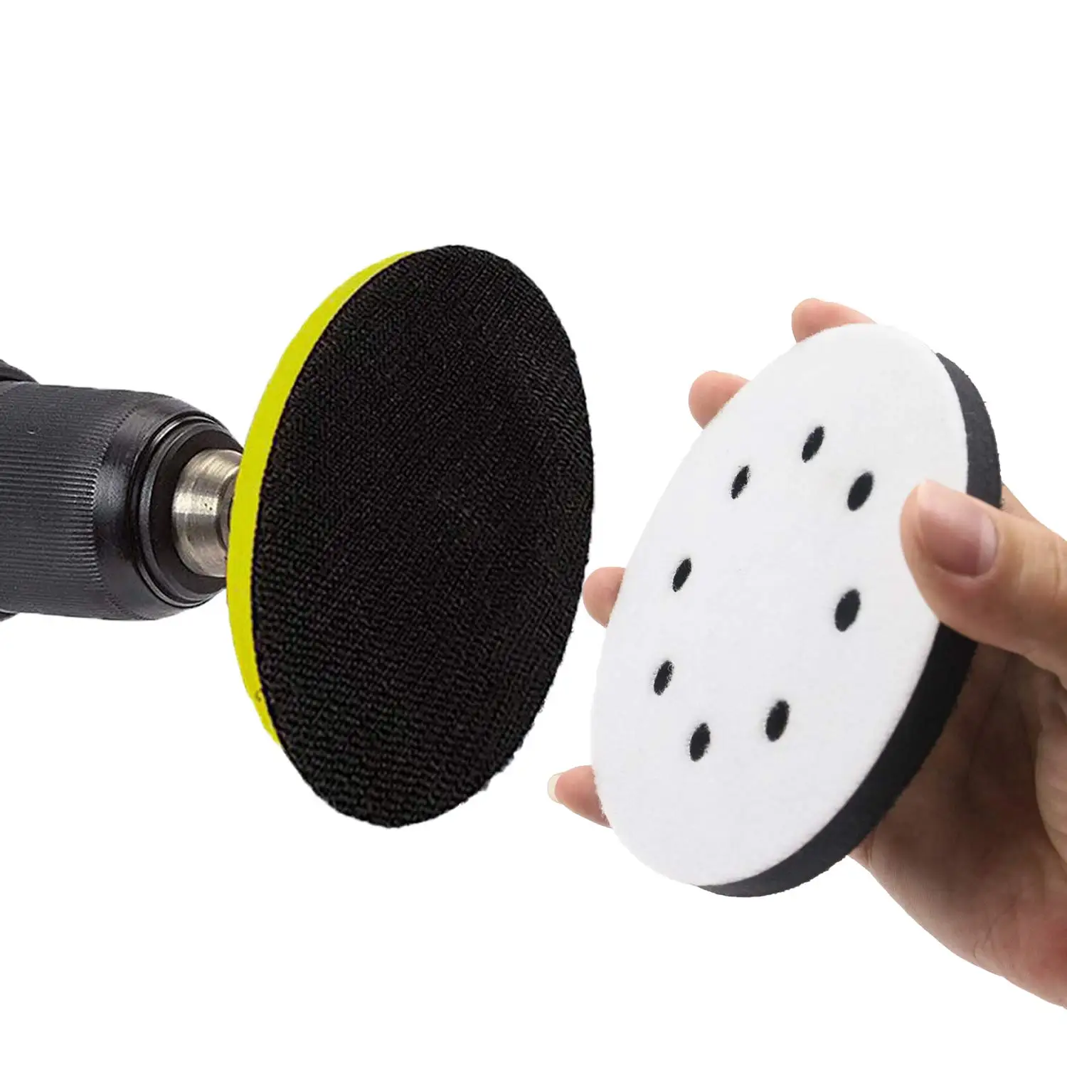 5PCS 5in 8 Holes Soft Interface Pads, Hook Loop Sponge Cushion Buffer Backing Pad for Orbital Sander - view 6