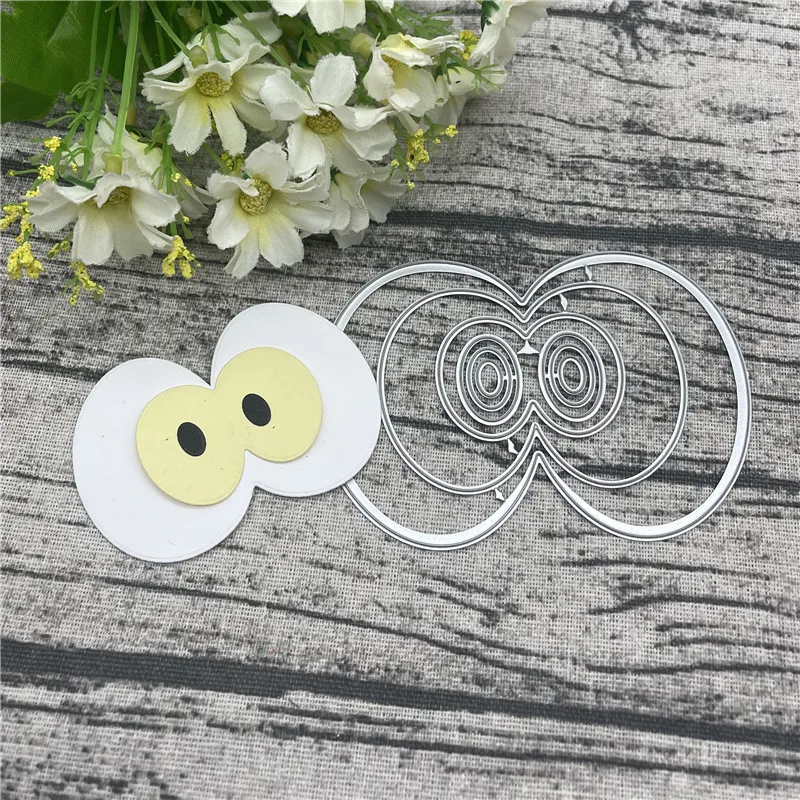 3-layer animal eyes frame lace Metal Cutting Dies Stencils for DIY Scrapbooking/photo album Decorative Embossing DIY Paper Cards