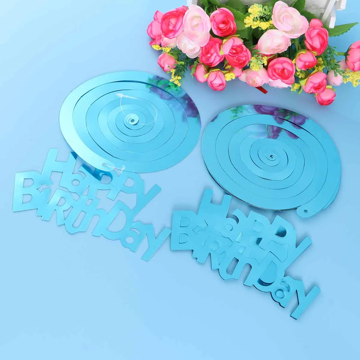 

6Pcs Spiral Hangings Birthday Party Decorations Sky Moons Letters Decorative Swirl Pendants Birthday Swirl Hanging