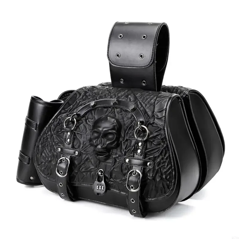 حقائب السرج لراكبي الدراجات النارية العالمية تصميم قابل للإزالة مقاوم للماء مع قفل مضاد للسرقة وتخزين عالي السعة X37F #1