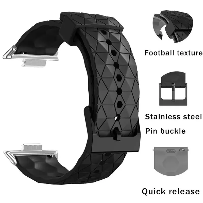 Silicone Strap For Huawei Watch Fit 3 Breathable SmartWatch Football Pattern Bracelet Huawei watch fit3 Wristband Accessories image 2