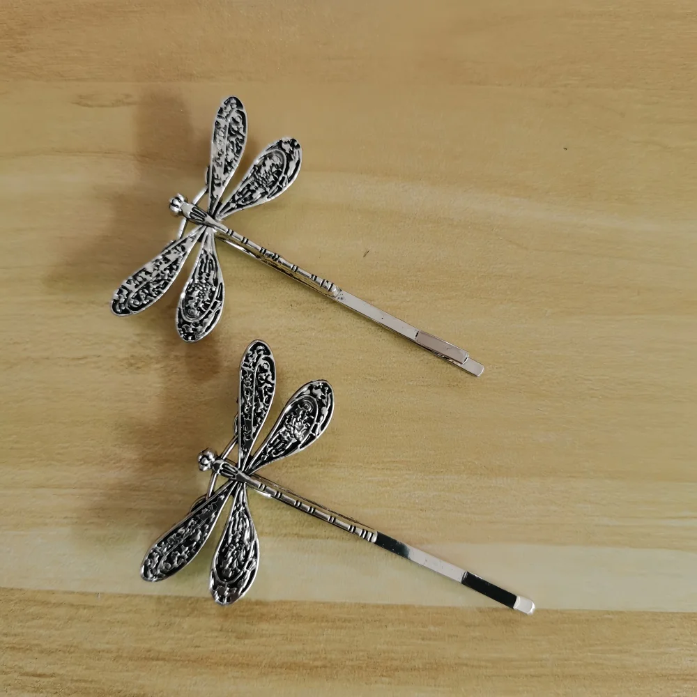 2 Teile/satz Metall Libelle Haar Clip Pins Mädchen Haarnadel Haarspange Vintage Haarnadeln Frauen Zubehör Schmuck Geschenke – Detail 4