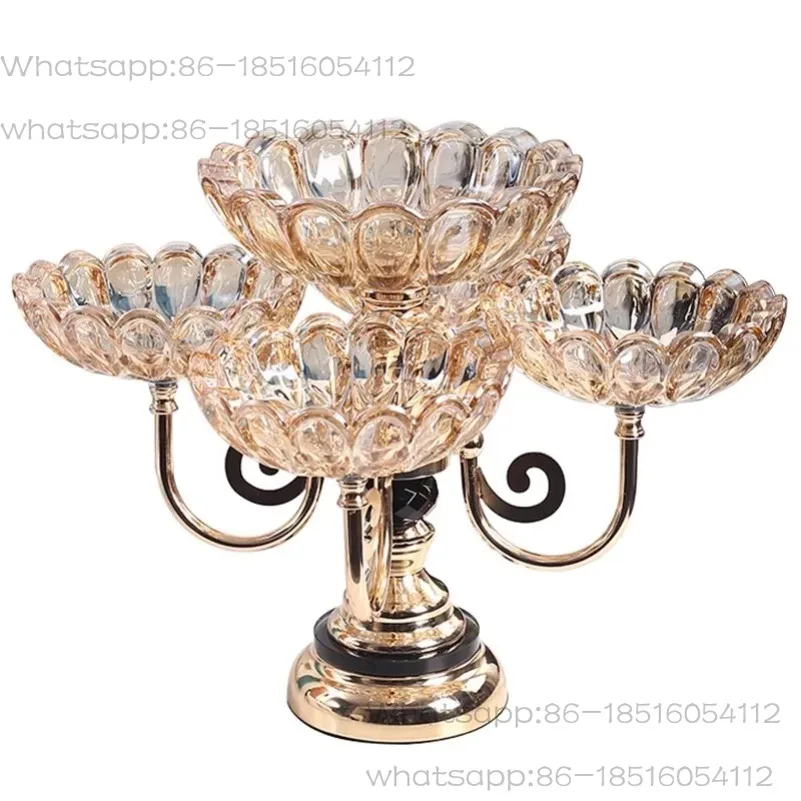 

High Value European Fruit Plate Household Living Room Coffee Table Modern Creative Multi-layer Light Luxury Snack Candy Plate