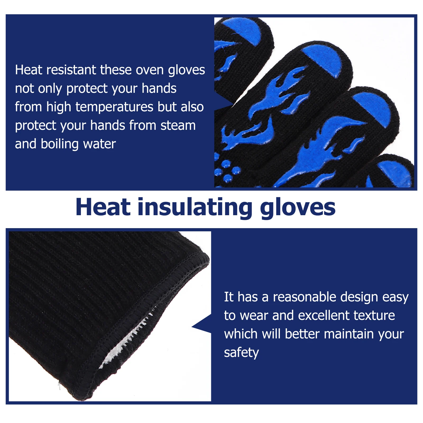 

Insulated Silicone Gloves Oven Mitts Kitchen Double Baking Cotton Heat Resistant Resistance Cooking
