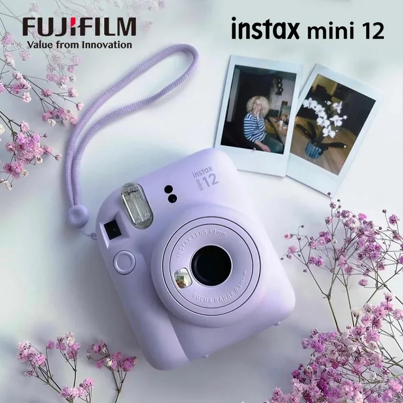 Origin Fujifilm Instax Mini 12 Instant Camera Pink/Blue/Gray/White/Purple with Instax Mini Film Photo Paper