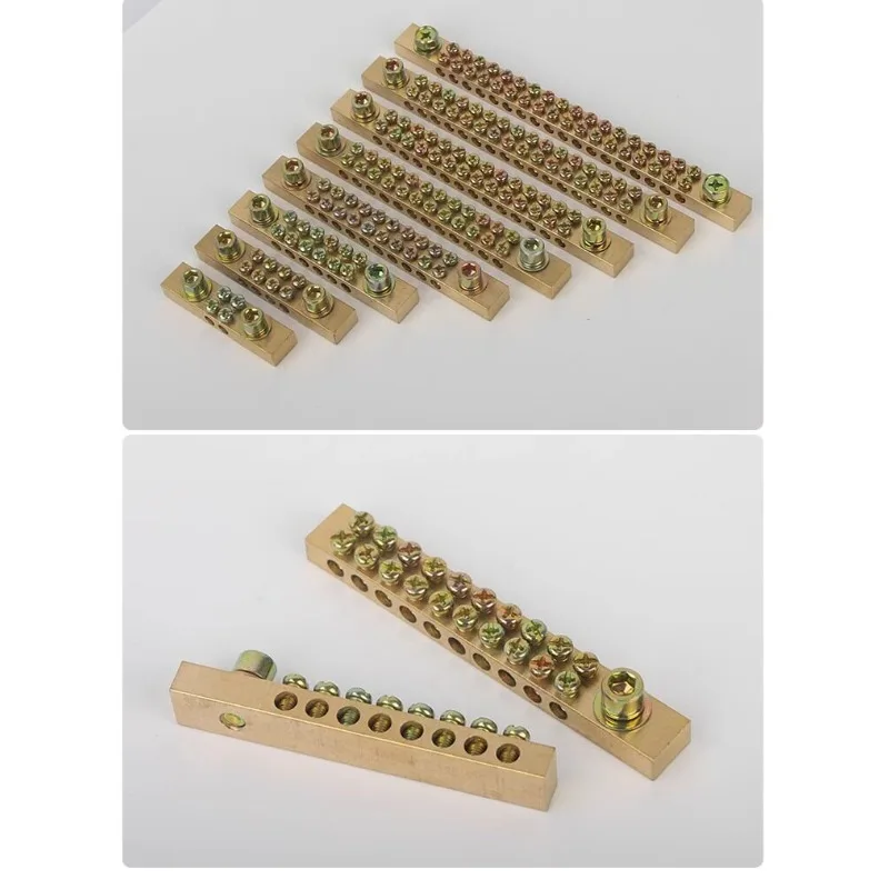 Zero wire wiring strip High current grounding strip ground strip Copper One in multiple out wiring Copper terminal block