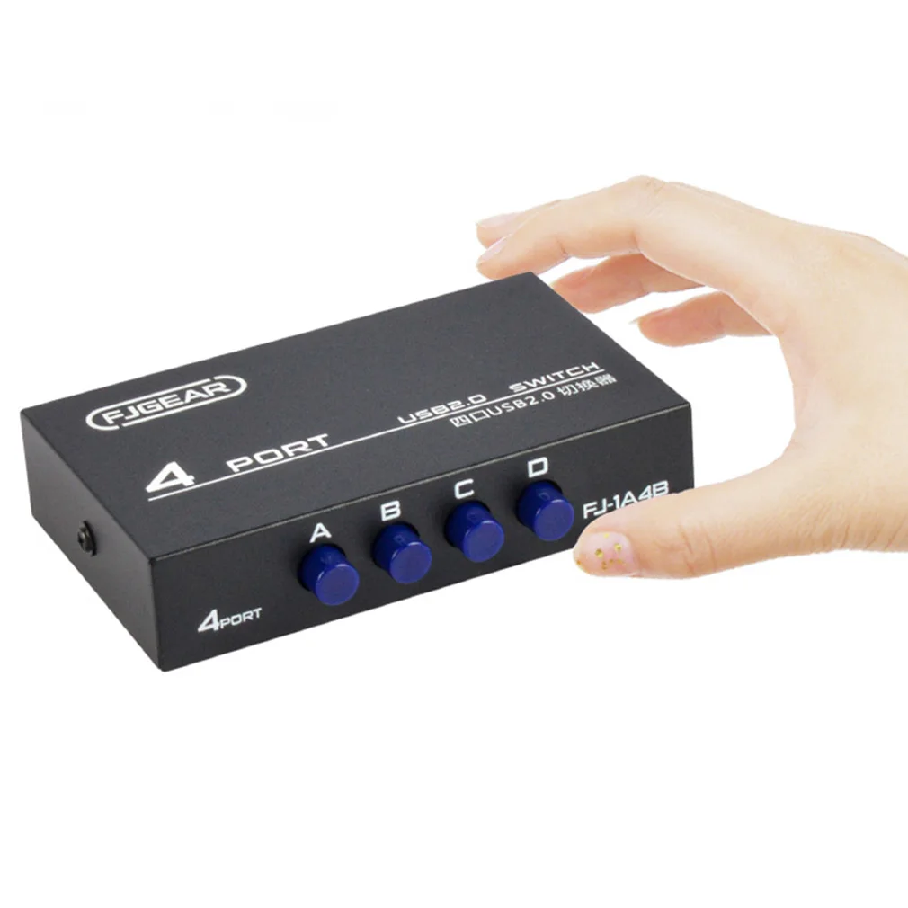 4 In 1 Out Sharing USB 2.0 Switcher Selector Box 4 Ports Hub Sharing Switch Adapter For Computer PC Scanner Printer High Quality